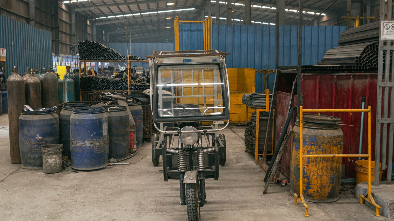 A 3 tire EV at the YC Sonipat Plant.