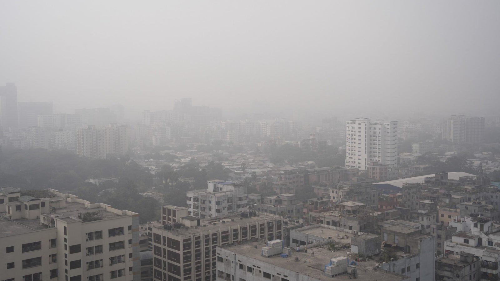 Top view of Dhaka in the winter morning