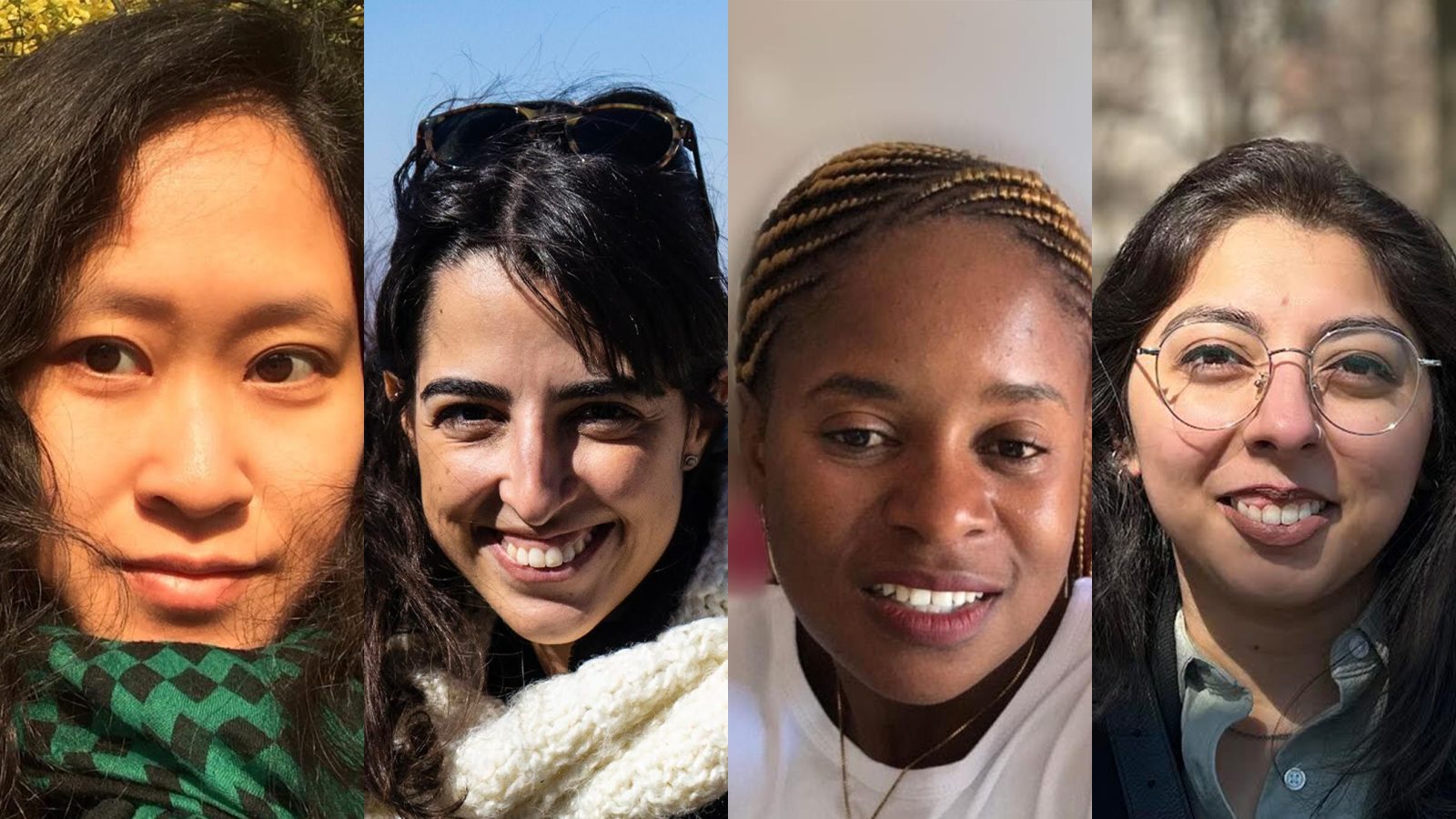A photo collage of four women, spliced side by side.