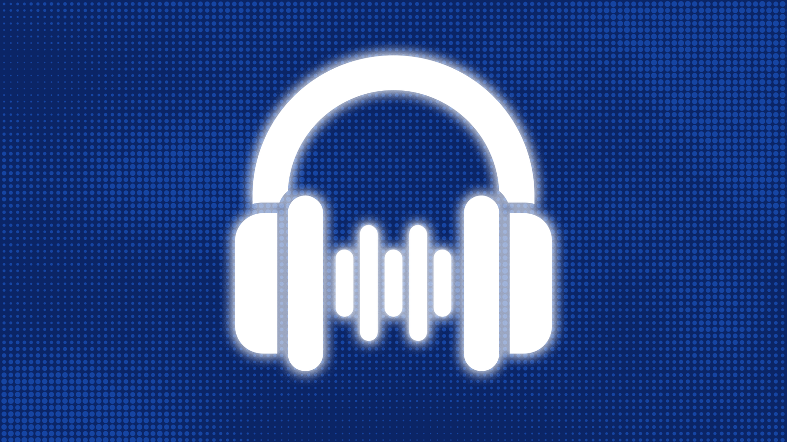 The AI narrations plugin icon featuring headphones with sound waves in the center set against a navy dotted background